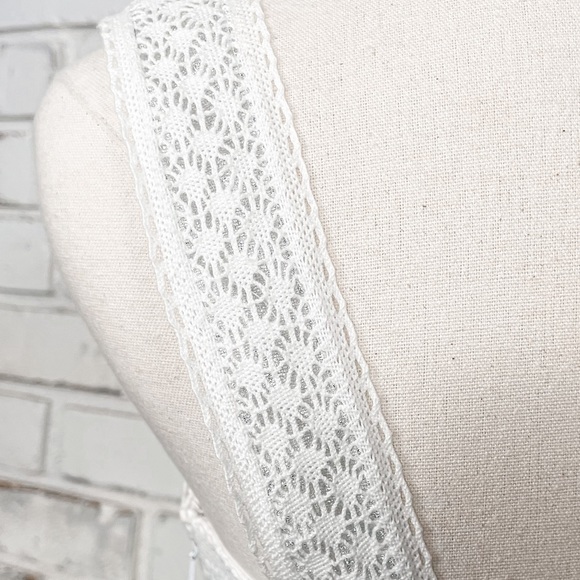 Donna Morgan Coastal Cowgirl Lace Cotton Gauzy Metallic Thread Midi Dress 6 - Picture 10 of 11